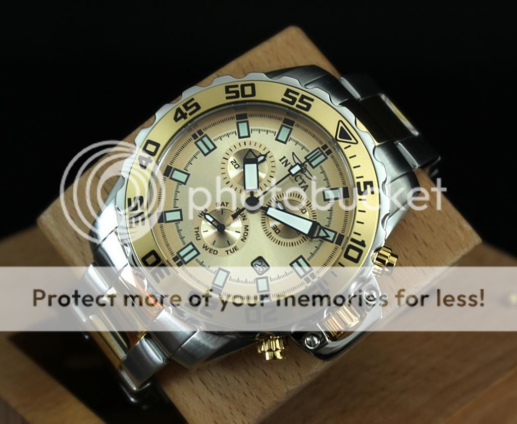 new invicta mens specialty pro diver gold tone dial 2 tone s.s.